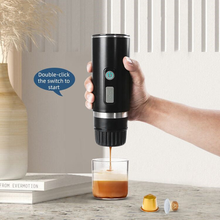 Portable Electric Coffee Maker (Compatible with Coffee Capsules Ground Coffee)