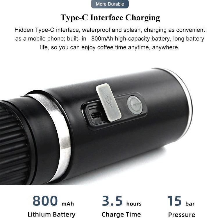 Portable Electric Coffee Maker (Compatible with Coffee Capsules Ground Coffee)