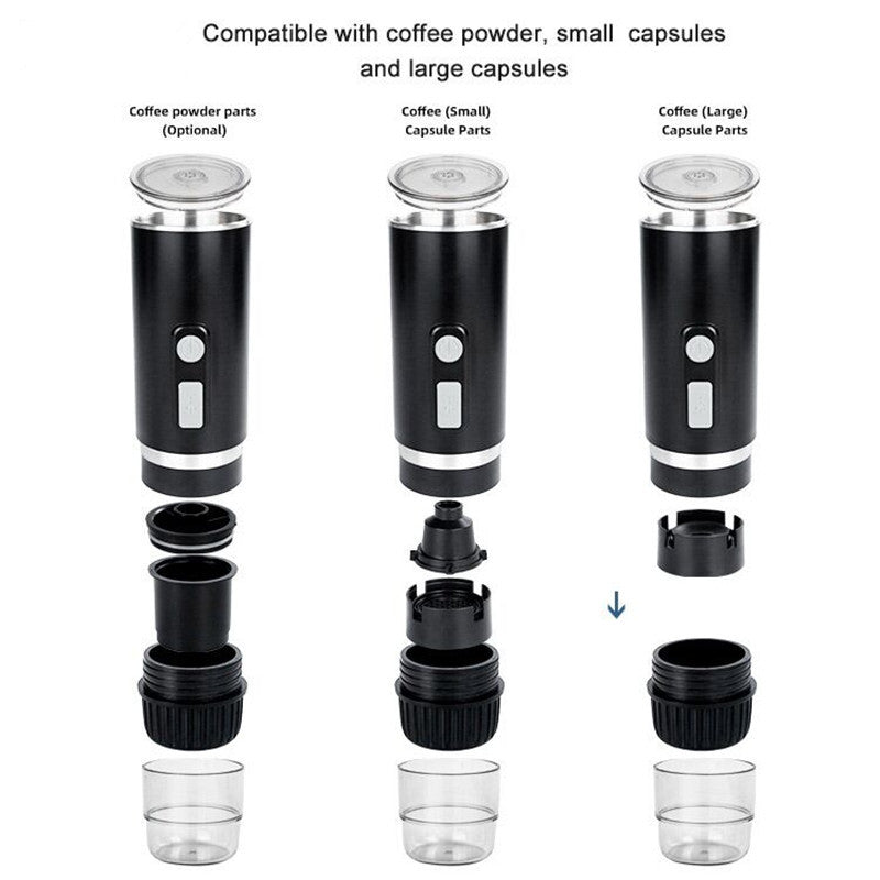 Portable Electric Coffee Maker (Compatible with Coffee Capsules Ground Coffee)